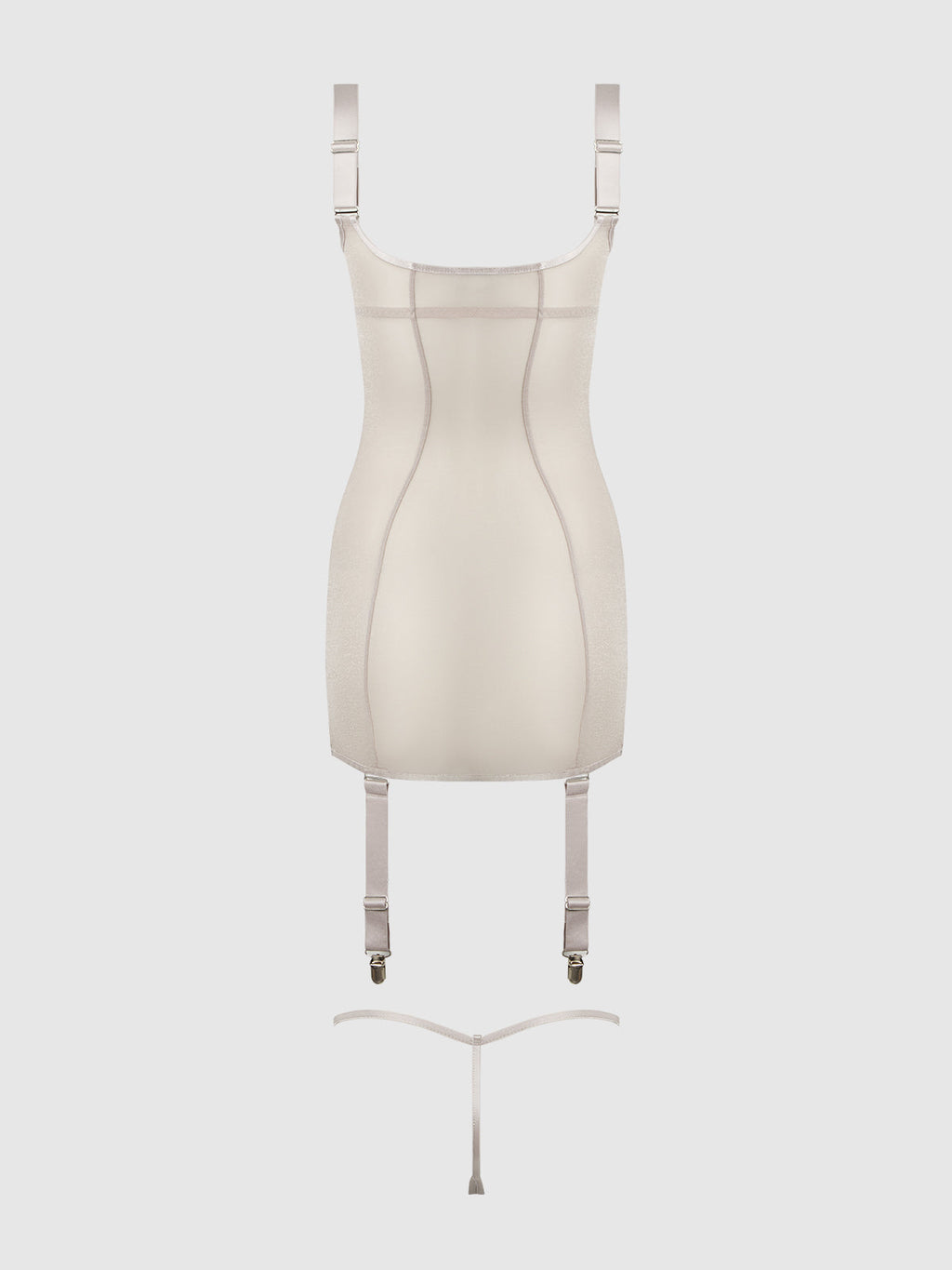 Yvone Shimmer Mesh Underwire Chemise & G-String Set from Love It Curvy