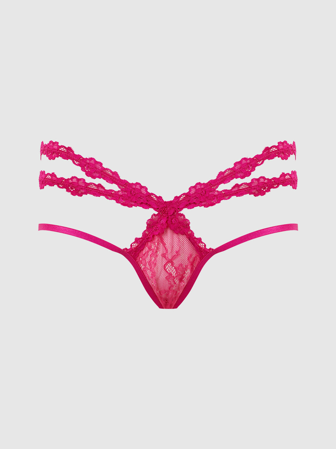 Yvone Lace Strappy Backless Tanga from Love It Curvy