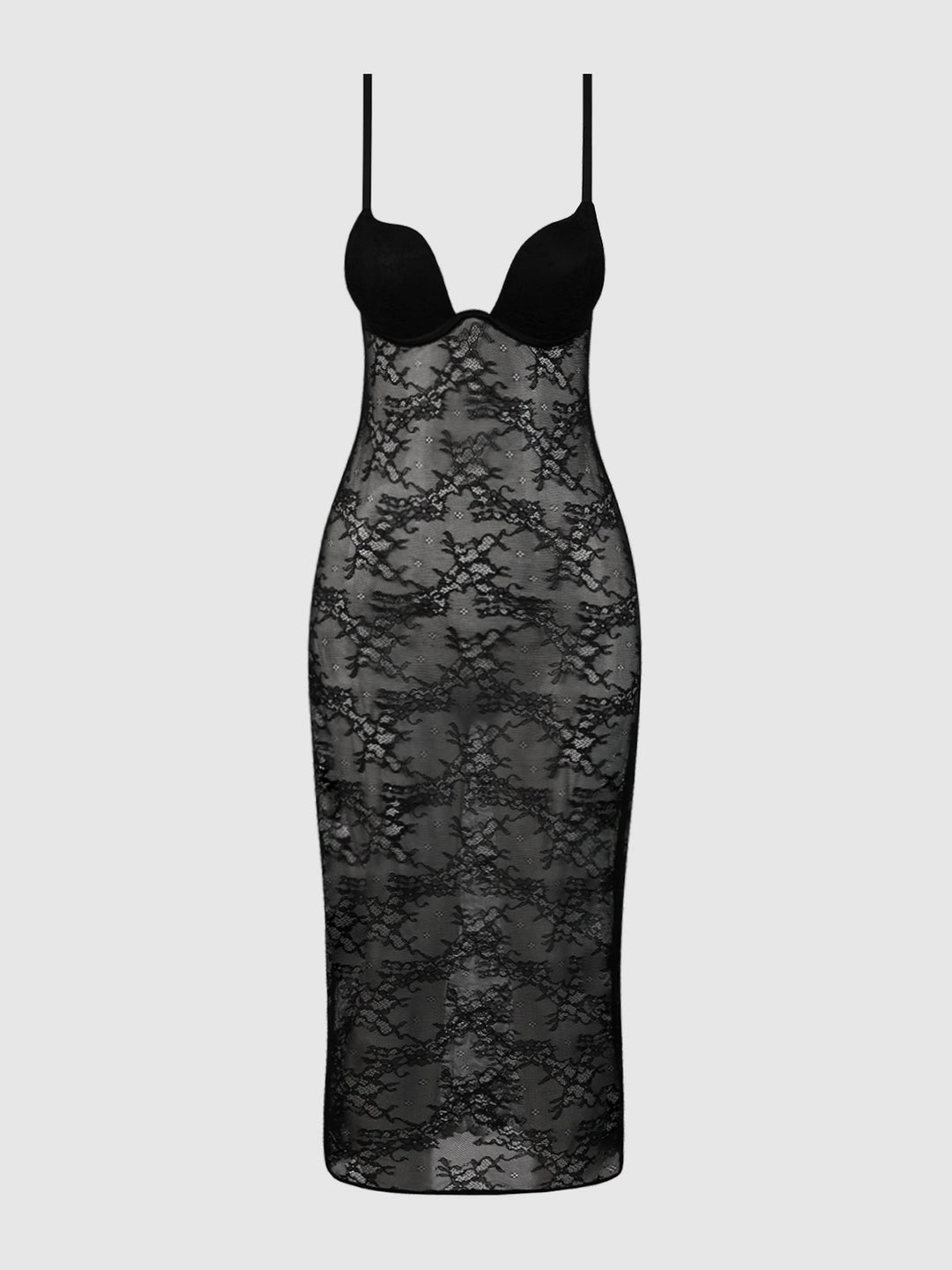 Yvone Lace Plunge Push Up Gown | Love It Curvy