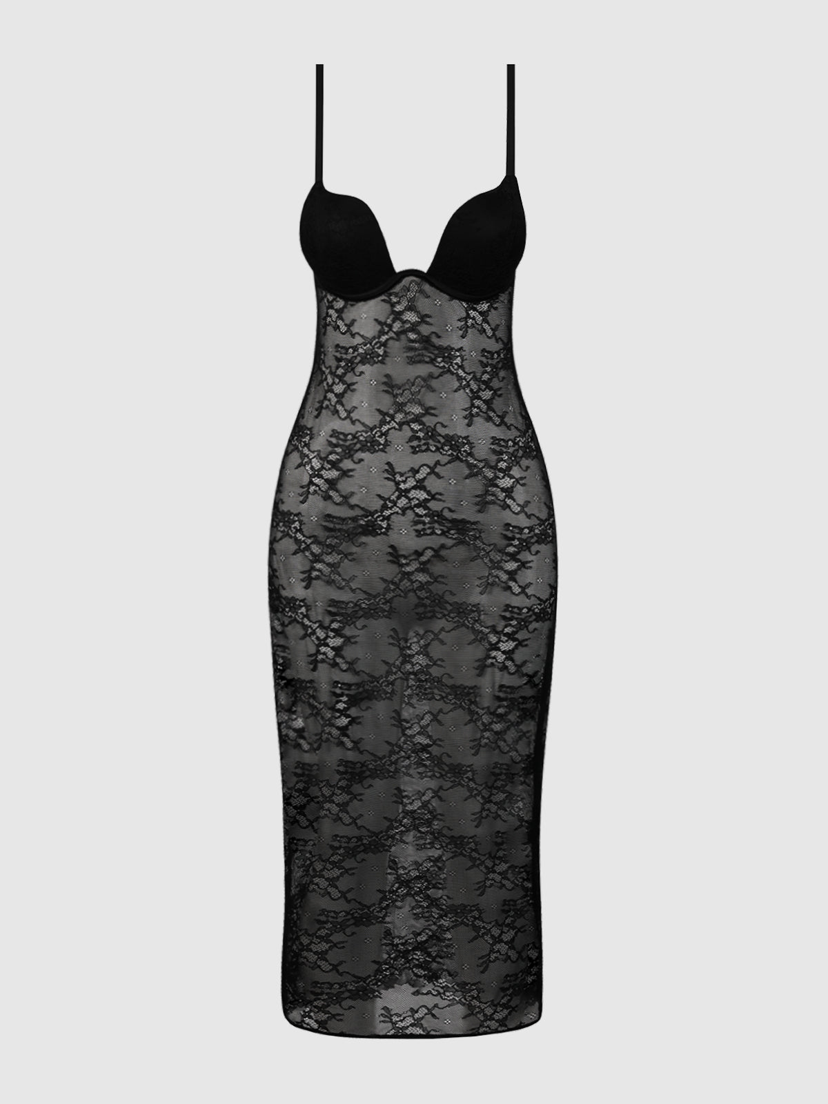 Yvone Lace Plunge Push Up Gown | Love It Curvy