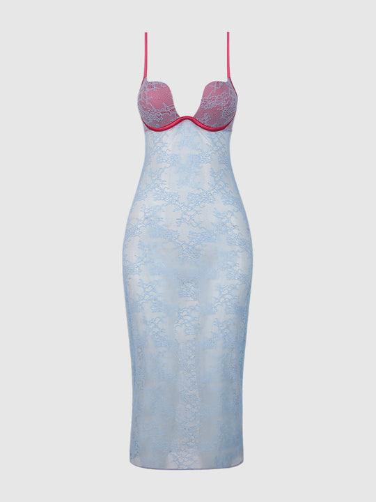 Yvone Lace Plunge Push Up Gown | Love It Curvy