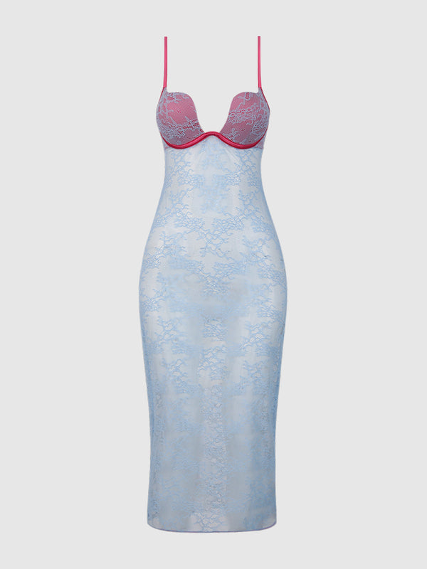 Yvone Lace Plunge Push Up Gown | Love It Curvy