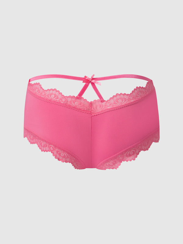 Vera Micro & Lace Trim Strappy Back Cheeky from Love It Curvy