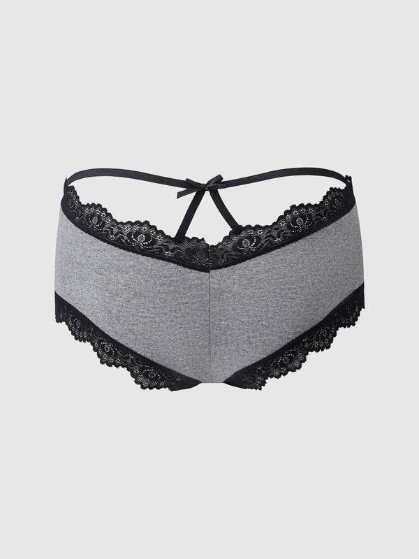 Vera Micro & Lace Trim Strappy Back Cheeky from Love It Curvy