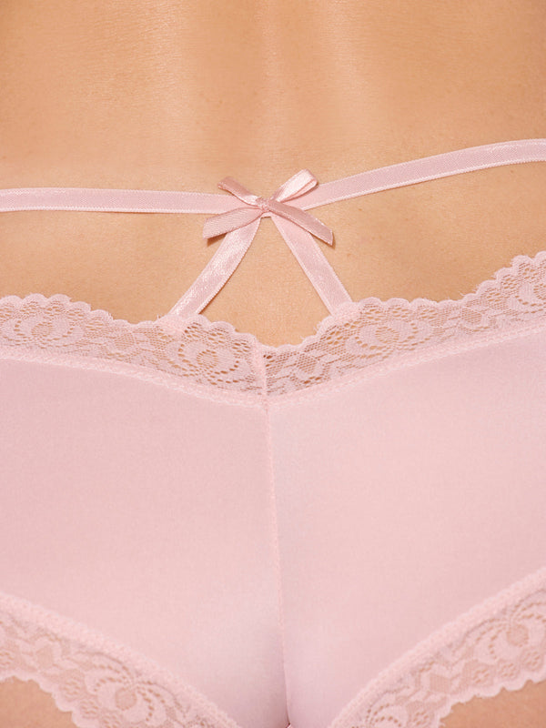 Vera Micro & Lace Trim Strappy Back Cheeky from Love It Curvy