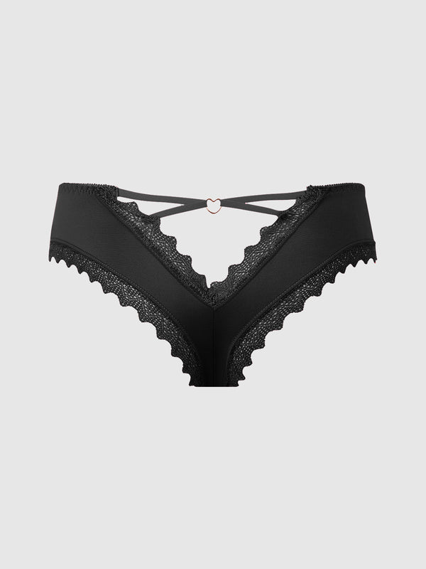Vera Micro & Lace Heart Charm Cheeky from Love It Curvy