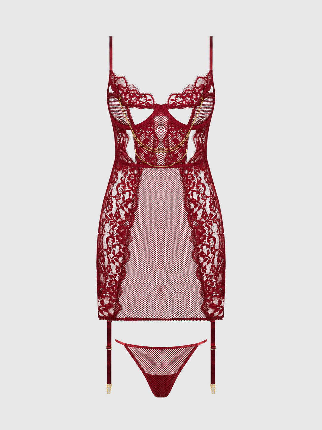 Dezi Lace &amp; Chain Chemise Set from Love It Curvy