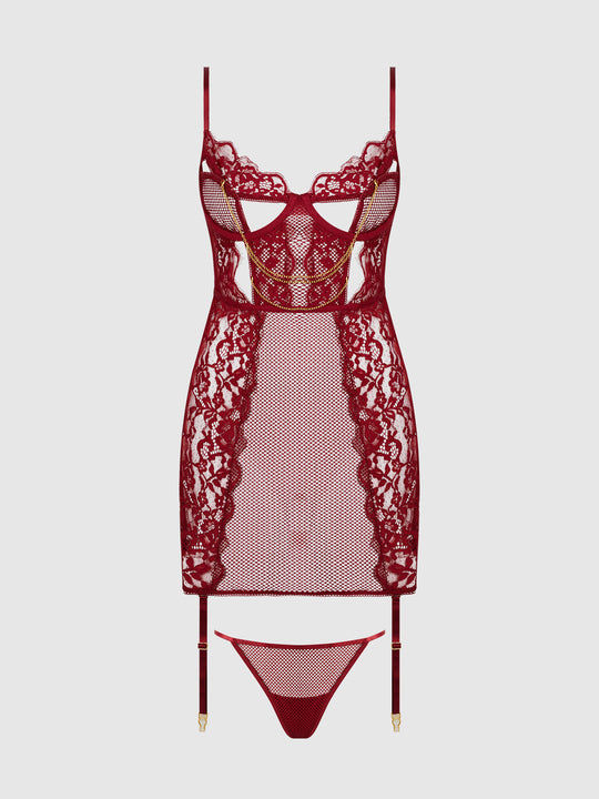Dezi Lace & Chain Chemise Set from Love It Curvy