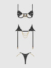 Cecily Lace & Chain Bra, Garter & G-String Set from Love It Curvy