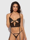 Cecily Lace & Chain Bustier & Backless Hipster Set from Love It Curvy