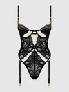Cecily Lace & Chain Gartered Teddy from Love It Curvy