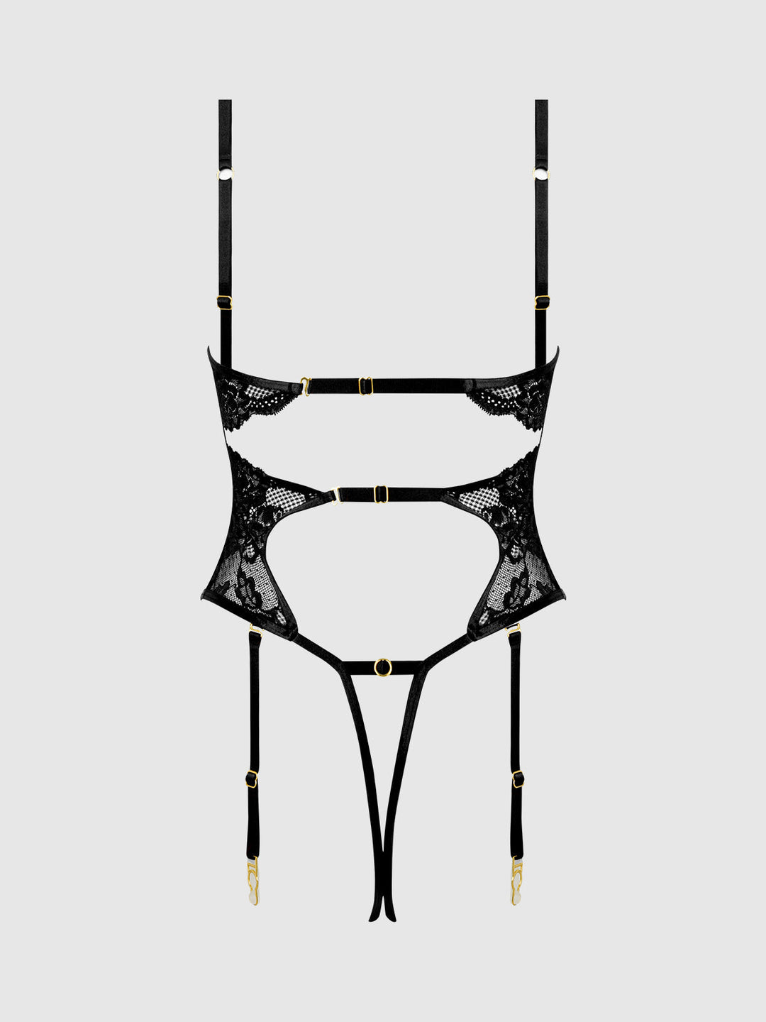 Cecily Lace &amp; Chain Gartered Teddy from Love It Curvy