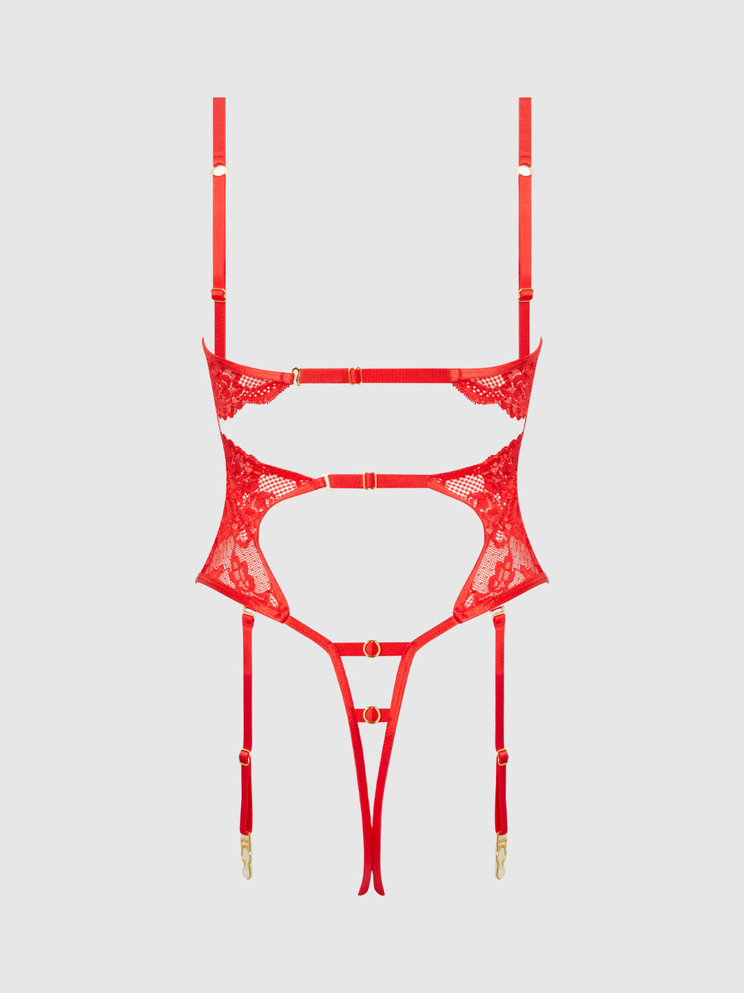 Cecily Lace &amp; Chain Gartered Teddy from Love It Curvy