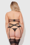 Felicia Leopard Mesh & Lace Bra, Garter & G-String Set from Love It Curvy