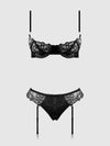 Eden Embroidered Lace Bra & Backless Hipster Set from Love It Curvy