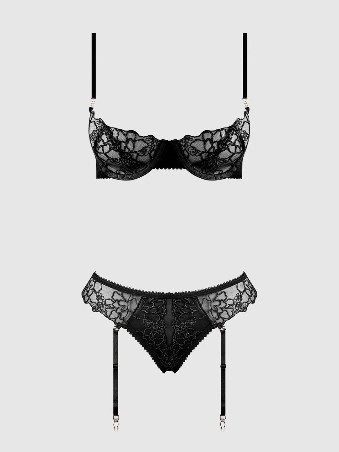 Eden Embroidered Lace Bra &amp; Backless Hipster Set from Love It Curvy