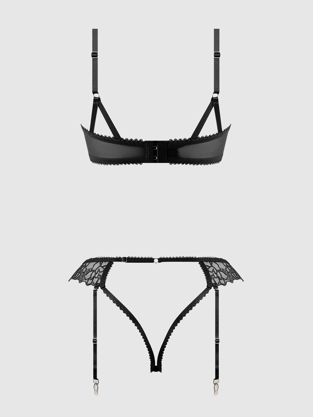 Eden Embroidered Lace Bra &amp; Backless Hipster Set from Love It Curvy
