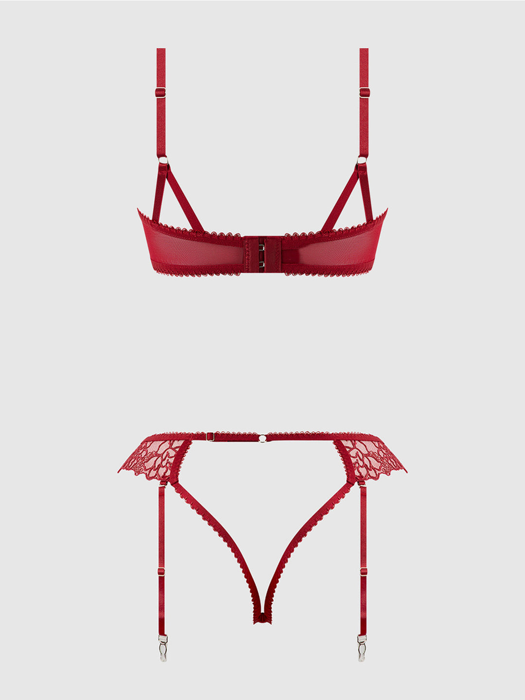 Eden Embroidered Lace Bra &amp; Backless Hipster Set from Love It Curvy
