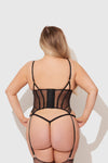 Eden Embroidered Lace Bustier & G-String Set from Love It Curvy
