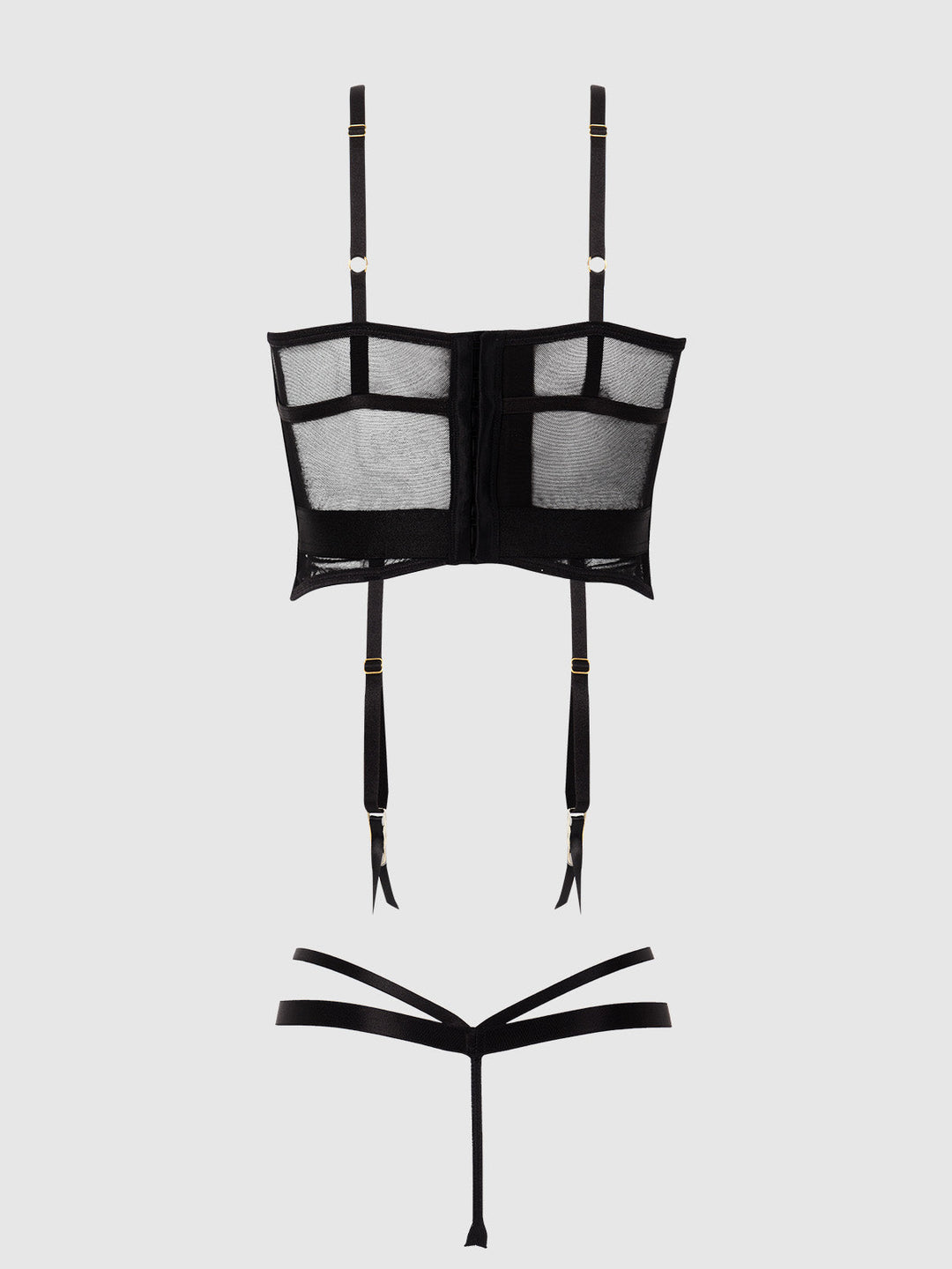 Dragon Satin Open Cup Corset &amp; Crotchless Thong Set from Love It Curvy
