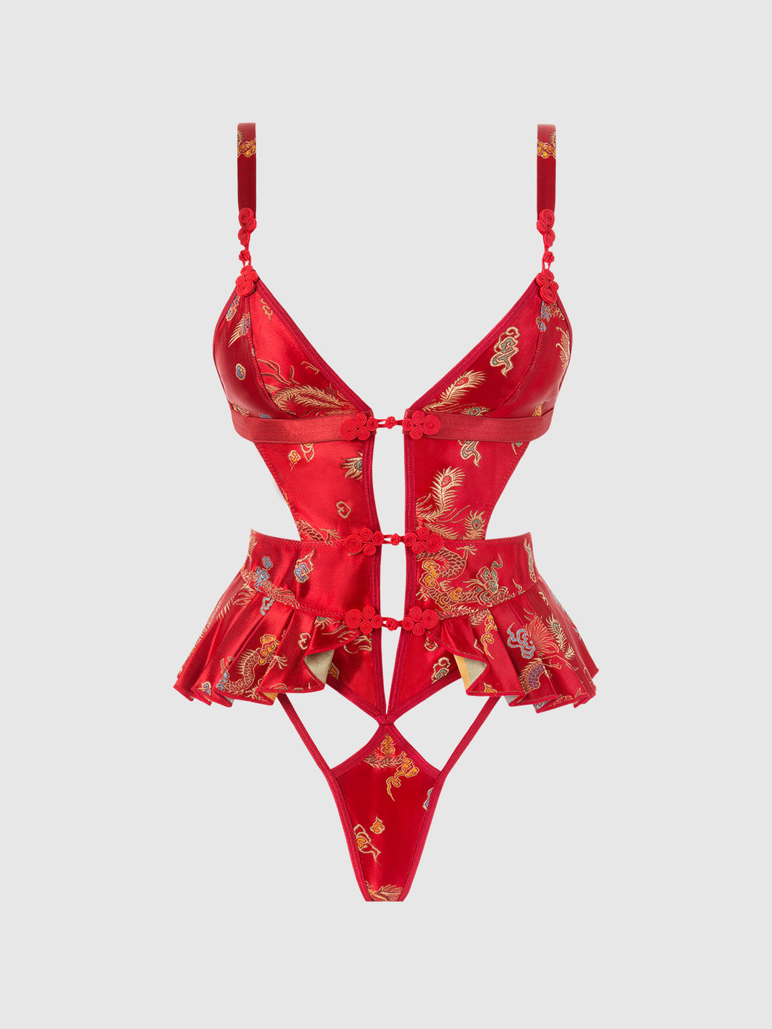 Dragon Satin Skirted Teddy from Love It Curvy