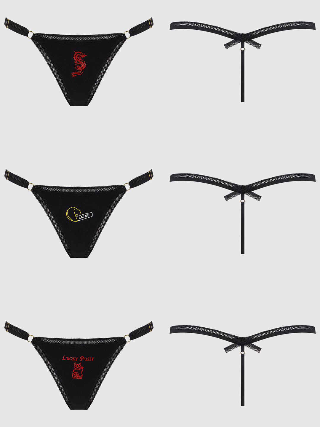 Dragon Stretch Cotton G-String 3 Pack from Love It Curvy