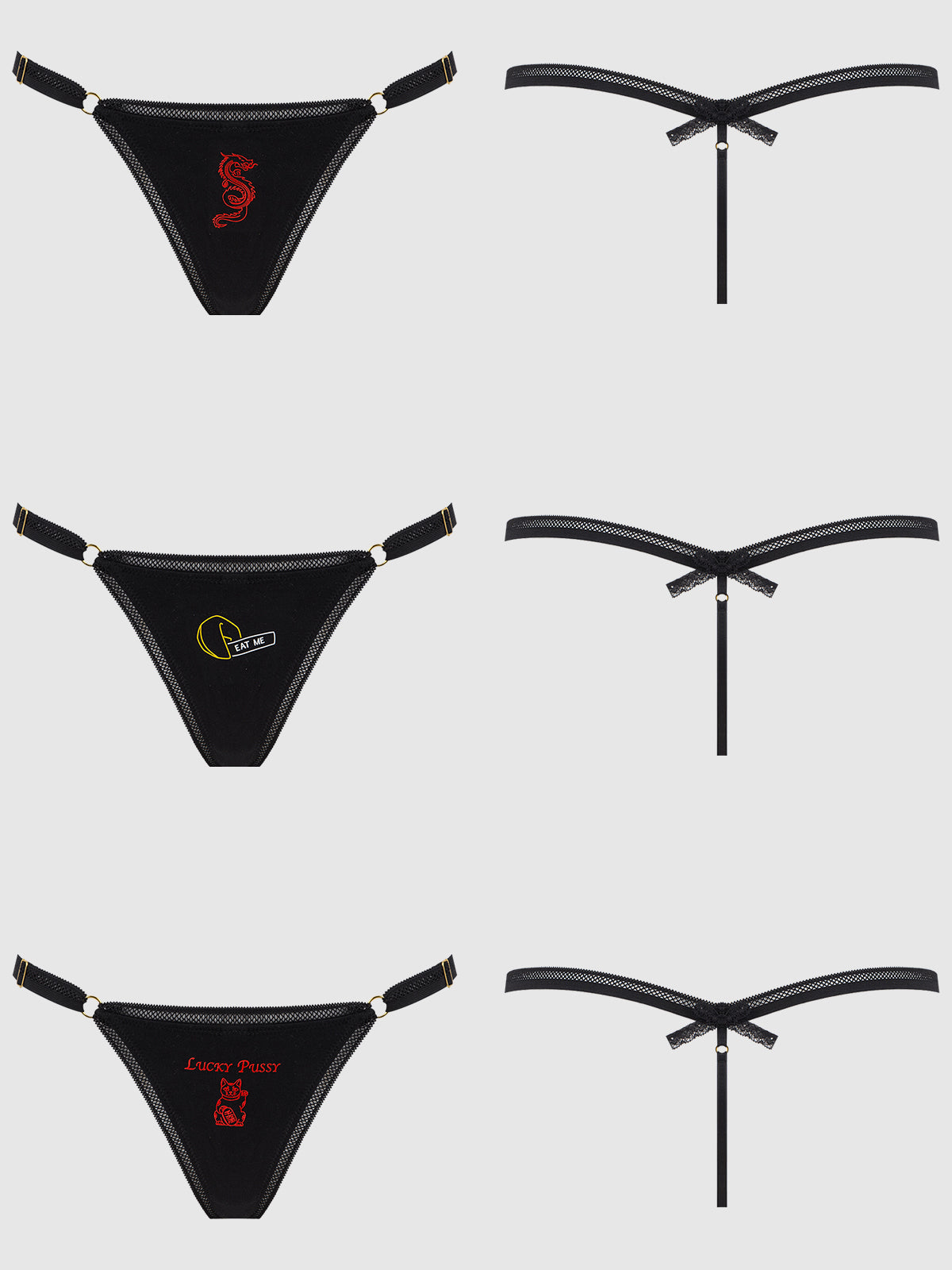 Dragon Stretch Cotton G-String 3 Pack from Love It Curvy