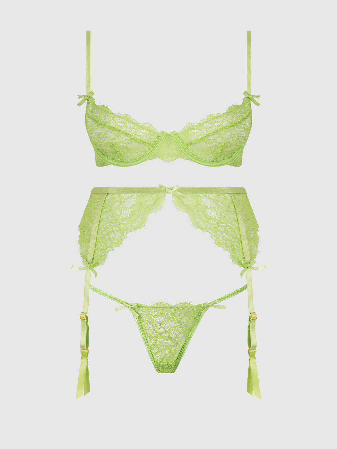 Shavon Lace &amp; Chiffon Bustier &amp; Thong Set from Love It Curvy