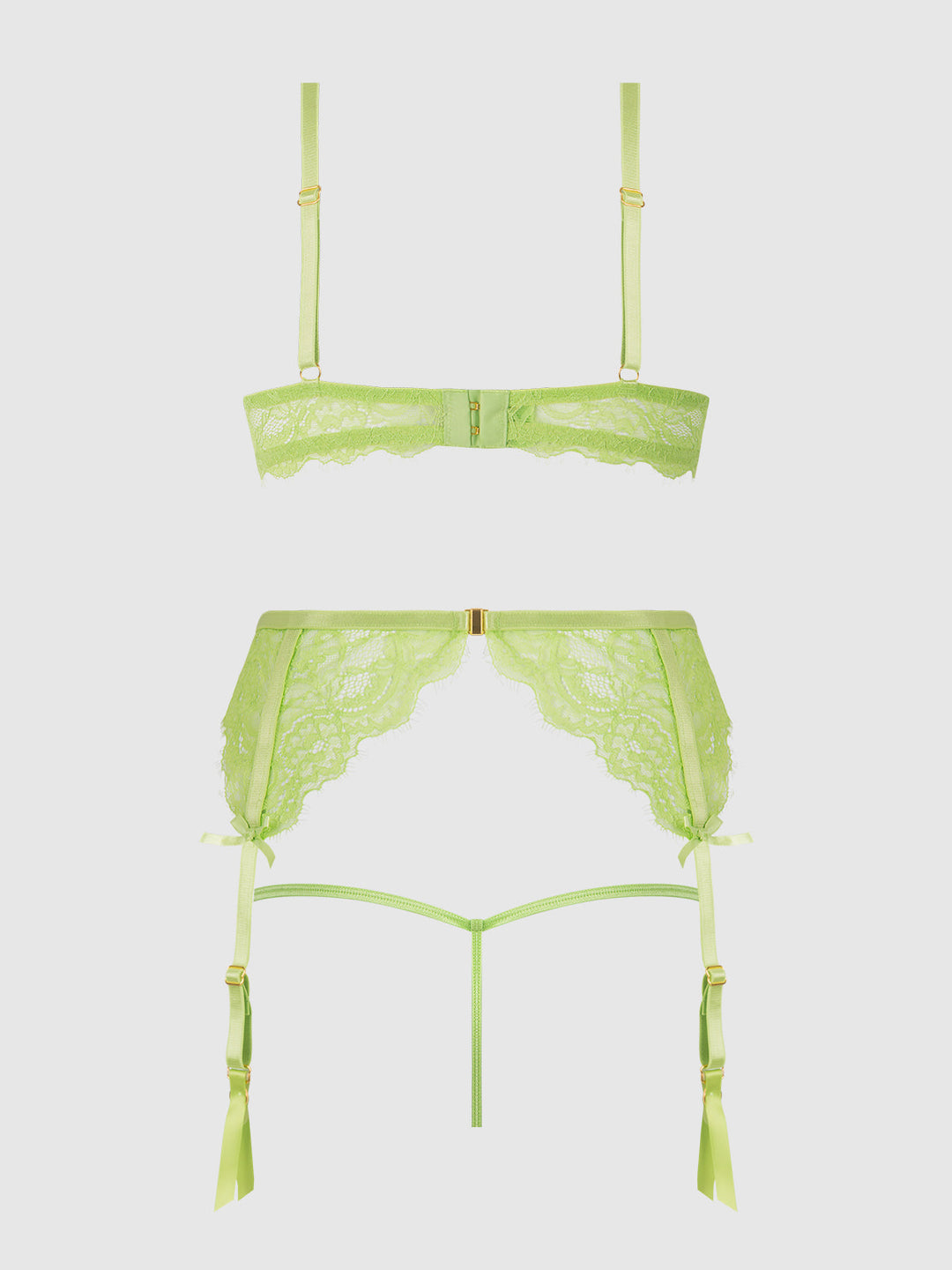 Shavon Lace &amp; Chiffon Bustier &amp; Thong Set from Love It Curvy
