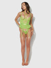 Shavon Lace & Chiffon Bustier & Thong Set from Love It Curvy