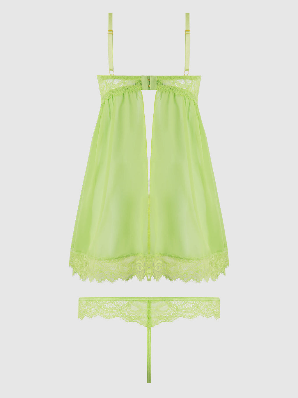 Shavon Lace & Chiffon Babydoll & G-String Set from Love It Curvy