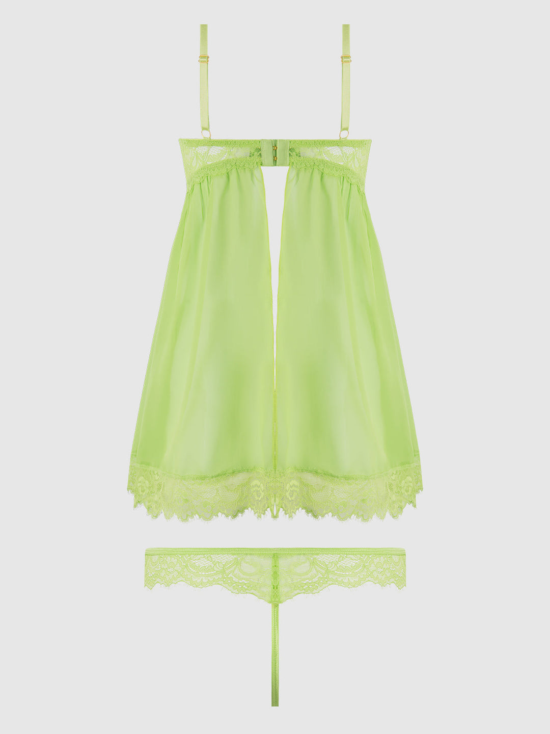Shavon Lace &amp; Chiffon Babydoll &amp; G-String Set from Love It Curvy
