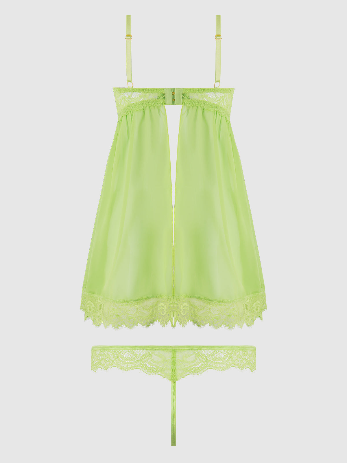 Shavon Lace & Chiffon Babydoll & G-String Set from Love It Curvy