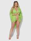 Shavon Lace & Chiffon Robe, Bralette & G-String Set from Love It Curvy