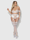 Bridal Satin & Lace Strapless Bra, Garter Belt & Tanga Set from Love It Curvy