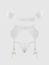 Bridal Satin & Lace Strapless Bra, Garter Belt & Tanga Set from Love It Curvy