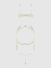 Rosalie Embroidered Lace Open-Cup Bra, Garter & G-String Set from Love It Curvy