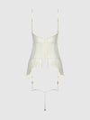 Rosalie Satin & Embroidered Lace Chemise & G-String Set from Love It Curvy