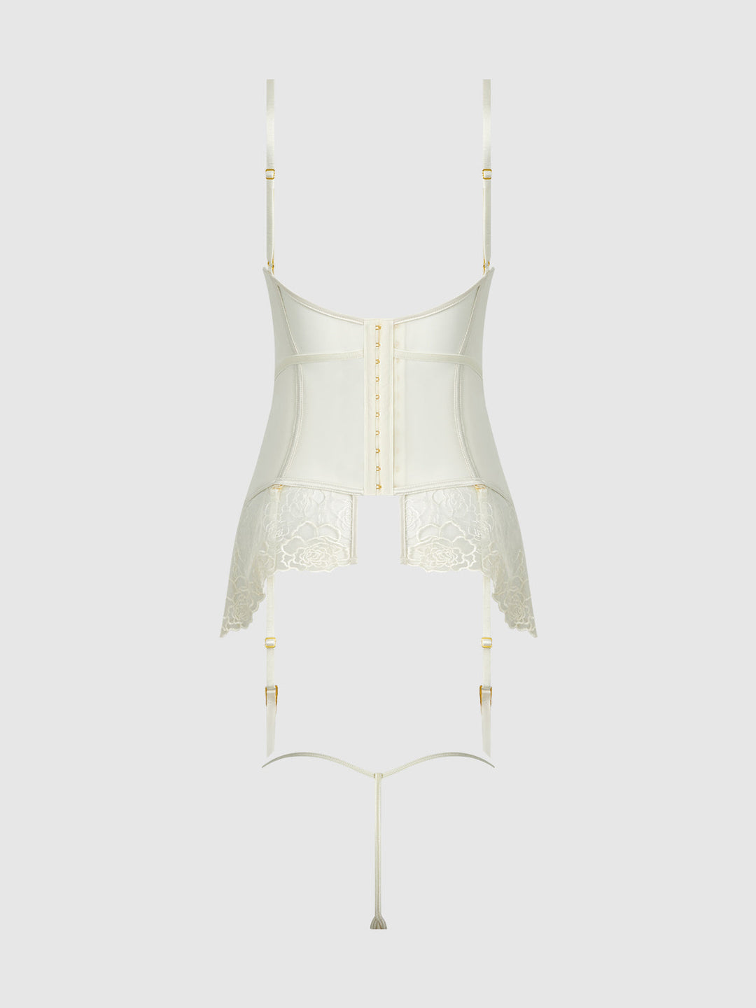 Rosalie Satin &amp; Embroidered Lace Chemise &amp; G-String Set from Love It Curvy