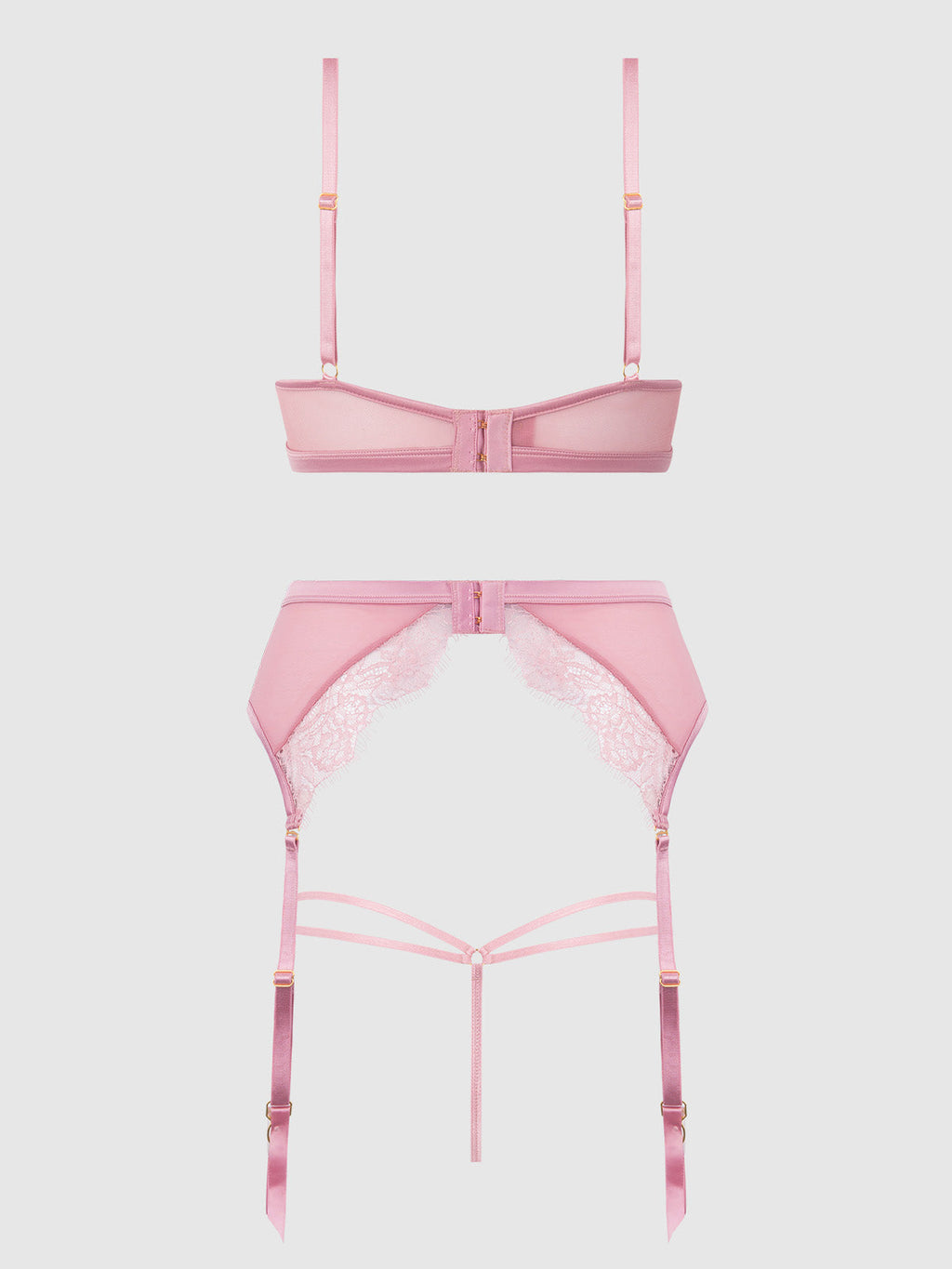 Blair Satin & Lace Bra, Garter & G-String Set from Love It Curvy