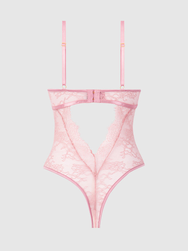 Blair Satin & Lace Corseted Underwire Teddy from Love It Curvy