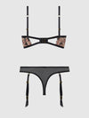 Nova Blacklight Lace Bra & Gartered Thong Set from Love It Curvy