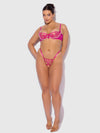 Nova Blacklight Lace Bra & Crotchless G-String Set from Love It Curvy