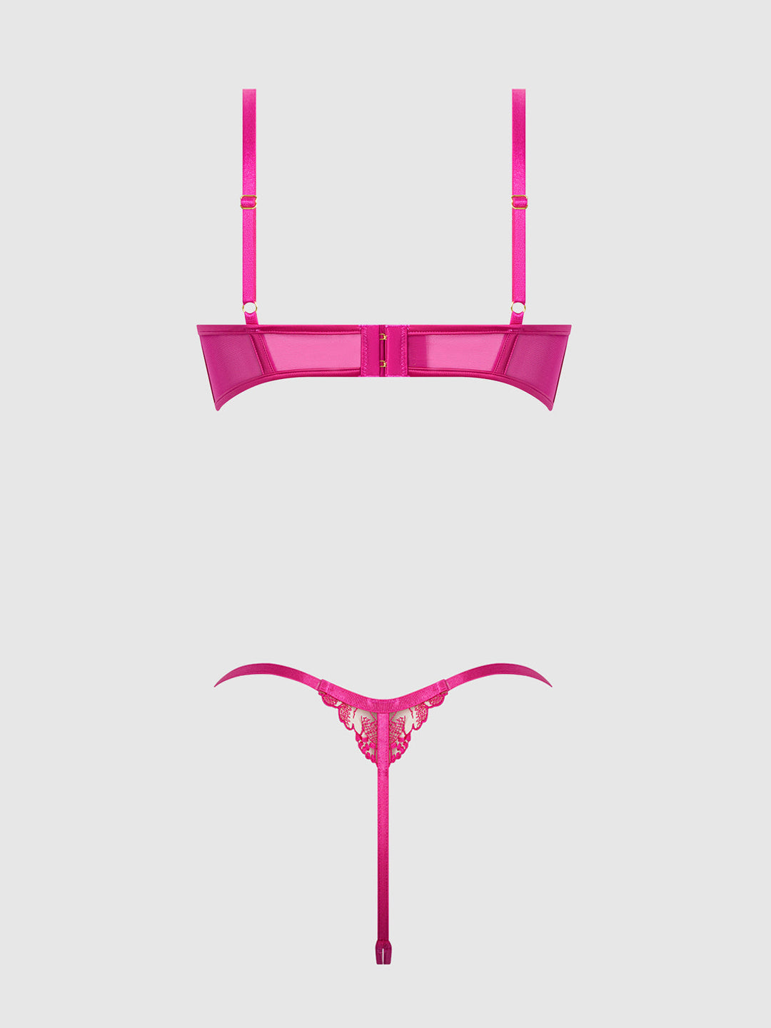 Nova Blacklight Lace Bra &amp; Crotchless G-String Set from Love It Curvy