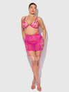 Nova Blacklight Lace Bra, Skirt & G-String Set from Love It Curvy