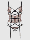 Nova Blacklight Lace Corset & Crotchless G-String Set from Love It Curvy