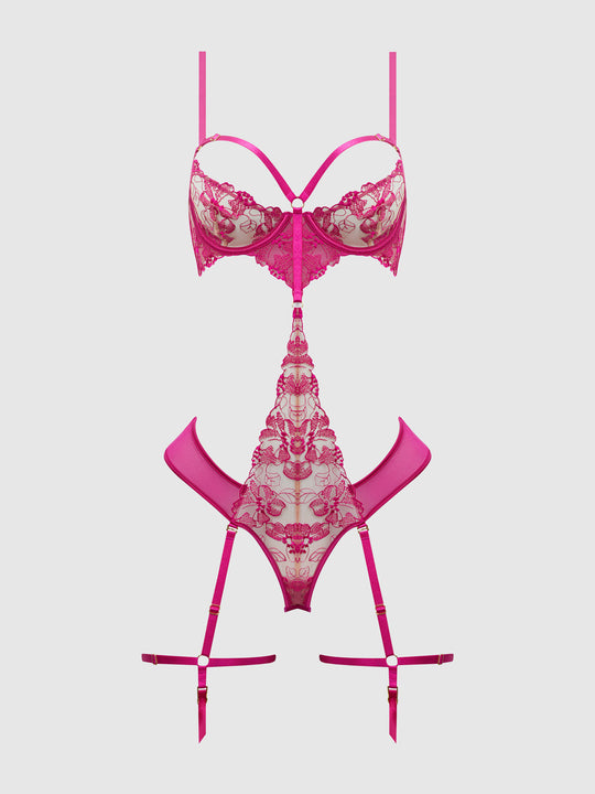 Nova Blacklight Lace Teddy from Love It Curvy