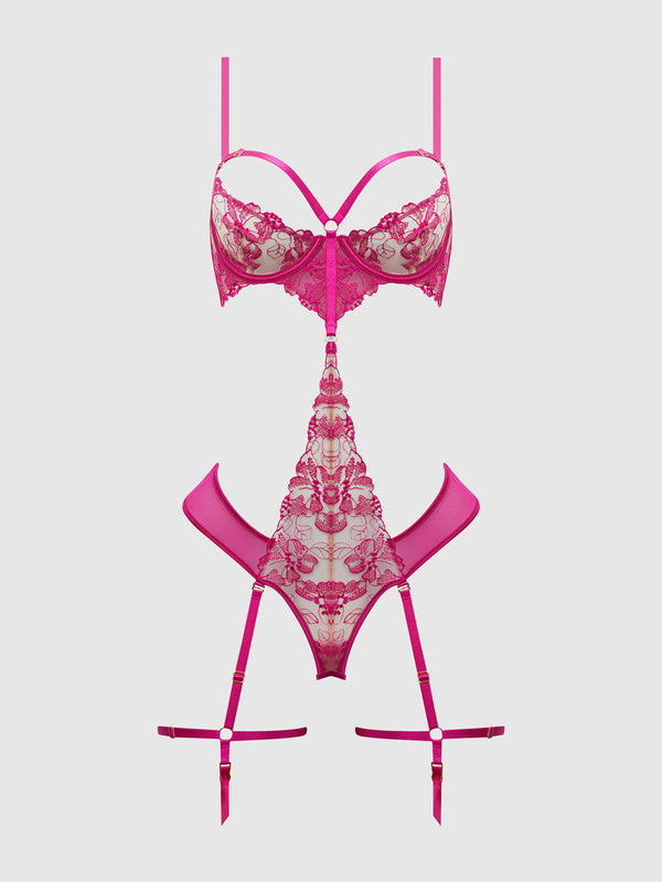 Nova Blacklight Lace Teddy from Love It Curvy