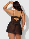 Nova Blacklight Lace Babydoll & G-String Set from Love It Curvy