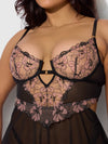 Nova Blacklight Lace Babydoll & G-String Set from Love It Curvy